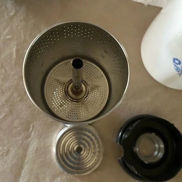 Vintage Corning Ware Blue Cornflower Percolator Coffee Collectible - Picture 12 of 15